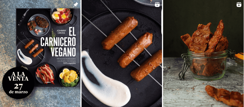 Cuenta de Instagram The Vegan Guiri (Johnny Cross). Recetas de carnes vegetales fáciles y proteicas.