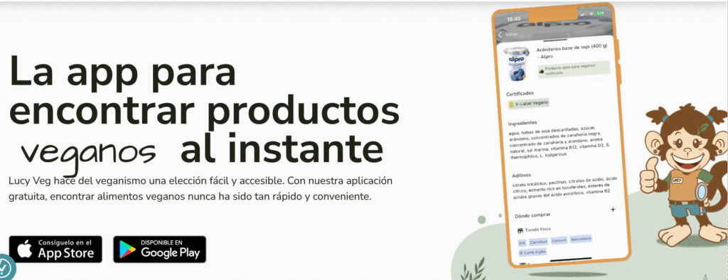 Lucy Veg, app que escanea códigos de barras y encuentra productos veganos al instante