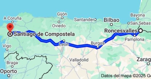 Mapa de Google Camino de Santiago francés