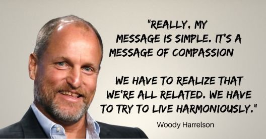 Woody Harrelson actor vegano que inspira a otros actores a conocer el veganismo