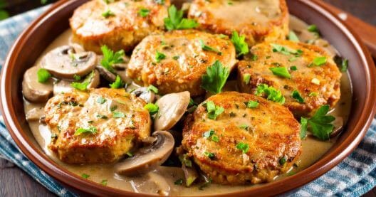 Fricandó de seitán, receta veganizada sin carne