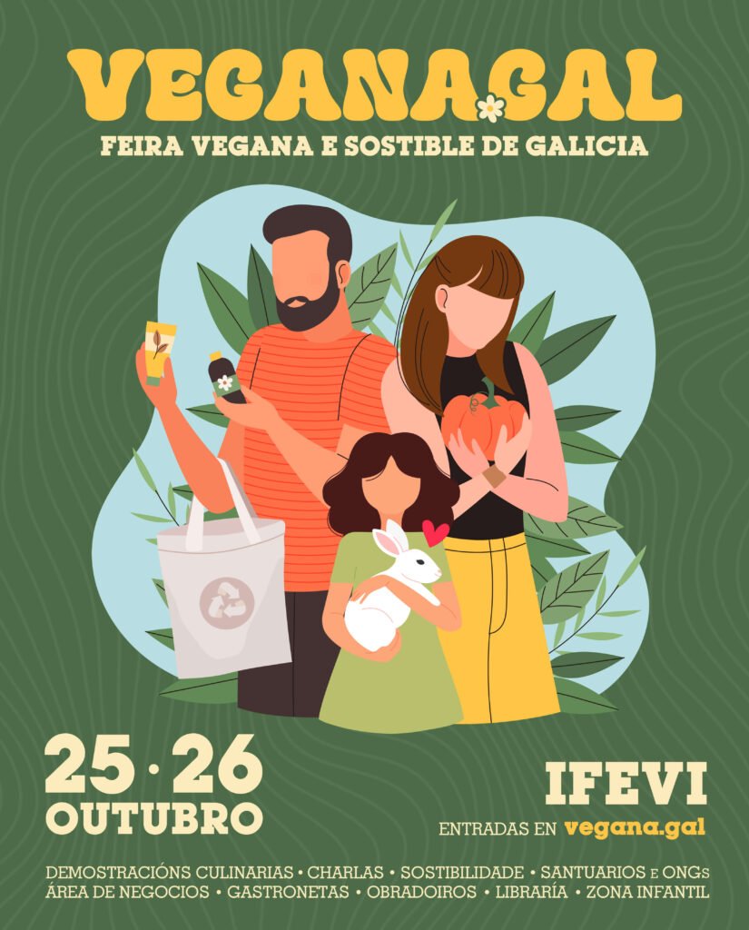 Cartel de la feria vegana de Galicia Vegana gal